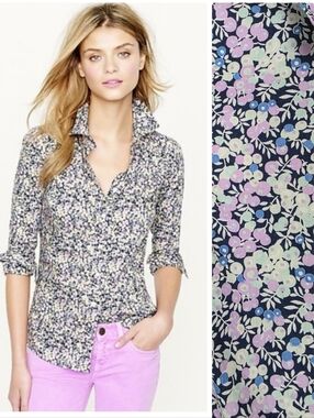 J. Crew London Liberty Perfect Wiltshire Floral Shirt Size 0